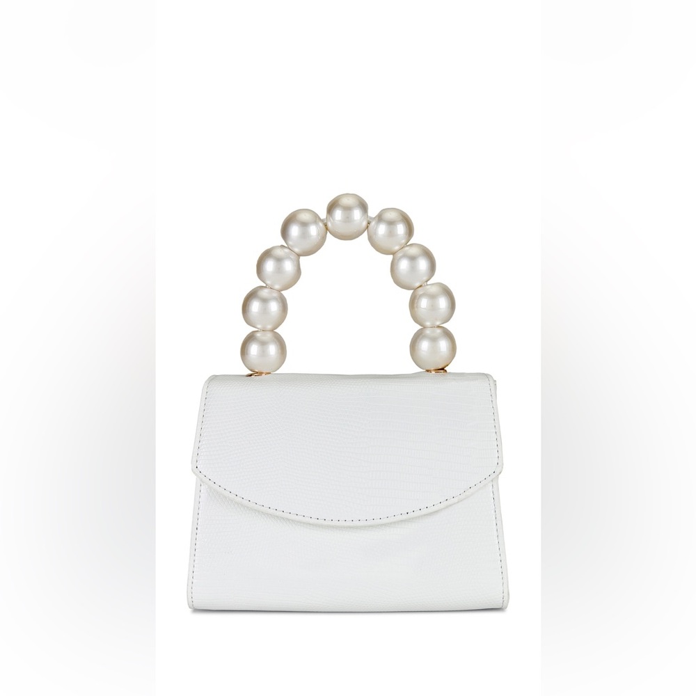 OLGA BERG- peta pearl handle bag in white - great condition- worn once